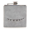 6oz Textured PU Leather Hip Flask Grey/Black