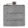 6oz Textured PU Leather Hip Flask Grey/Black