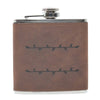 6oz Textured PU Leather Hip Flask Brown/Black