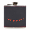 6oz Textured PU Leather Hip Flask Black/Red