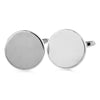 Round Rhodium Plated Cufflinks