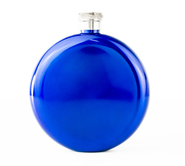 5oz round Hip Flask - Blue