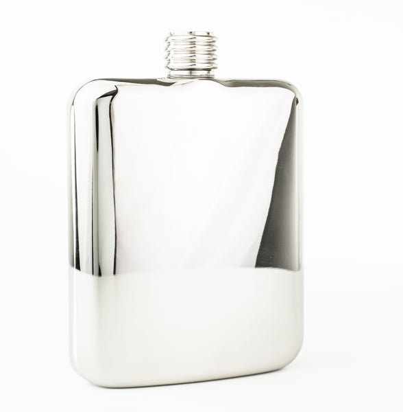 6oz High Quality Silver Mirror Finish Hip Flask