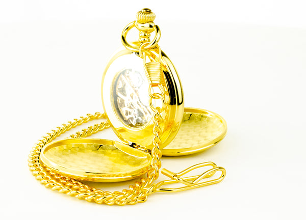 Gold Mechanical Roman Pocket Watch