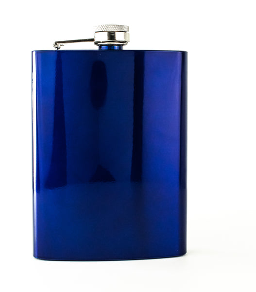 8oz Blue Hip Flask