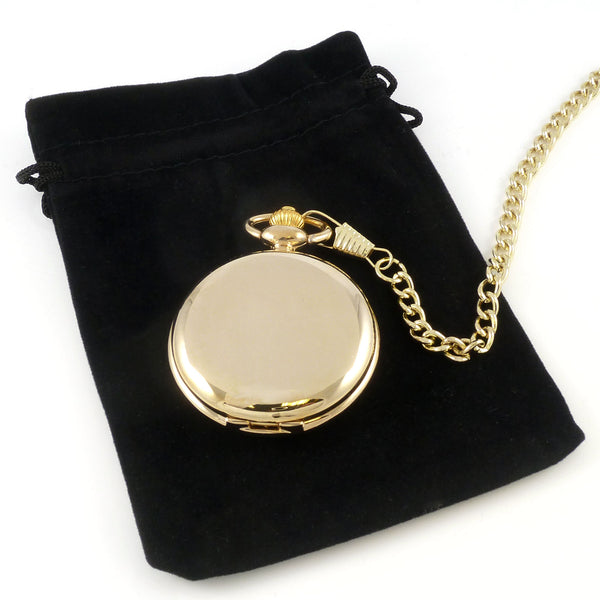 Gold Pocket Watch with Arabic Numerals