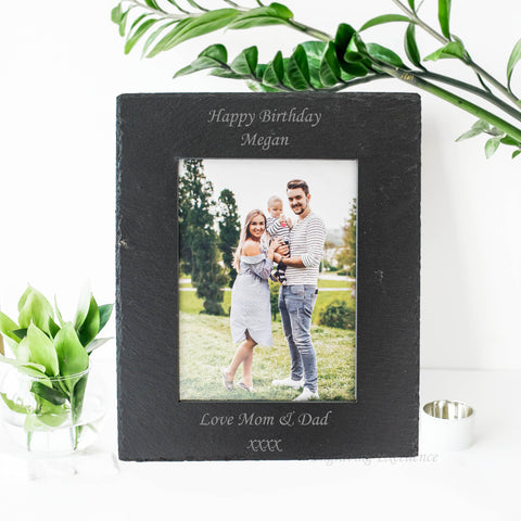 Personalised Slate Photo Frame 6x4", 5x7" or 8x6"