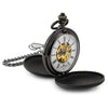 Black Mechanical Roman Pocket Watch