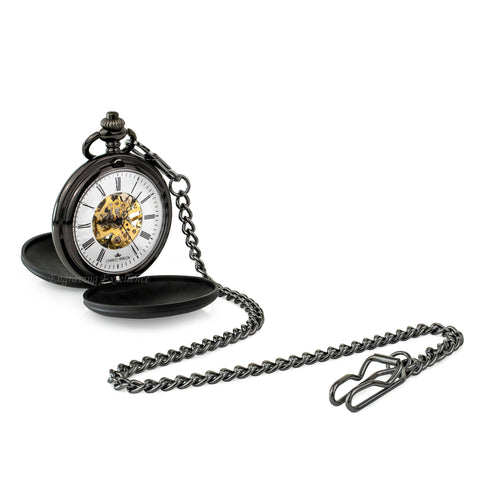 Black Mechanical Pocket Watch 360 Product View