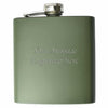 Engraved Army Green 6oz Hip Flask