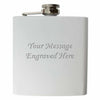 Engraved White 6oz Hip Flask