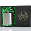 6oz Hip Flask with Funnel and Gift Box - Happy Birthday Printed Lid