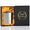 6oz Hip Flask with Funnel and Gift Box - Happy Birthday Printed Lid