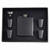 Black Stainless Steel 6oz Hip Flask with Funnel and 4 Cups in a Presentation Box