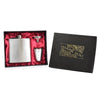 6oz Hip Flask in Gift Box with Funnel and Cups with a printed Thank You lid