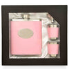 7oz Pink Oval Hip Flask Gift Set