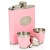 7oz Pink Oval Hip Flask Gift Set