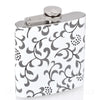 6oz Vinyl Covered Flask with White Floral Pattern