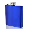 Engraved 6oz Shiny Blue Hip Flask