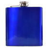 Engraved 6oz Shiny Blue Hip Flask