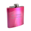 Engraved 6oz Shiny Pink Hip Flask