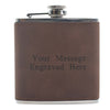 6oz Textured PU Leather Hip Flask Brown/Black