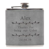 6oz Textured PU Leather Hip Flask Grey/Black