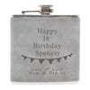 6oz Textured PU Leather Hip Flask Grey/Black