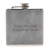 6oz Textured PU Leather Hip Flask Grey/Black