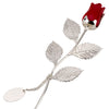 Red Rose - Silver Plated, with an Engravable Tag