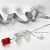 Red Rose - Silver Plated, with an Engravable Tag