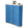 Blue Leather Hip Flask Gift Set - Wedding Suit Design