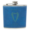 Blue Leather Hip Flask Gift Set - Wedding Suit Design