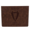 Brown Leather Hip Flask Gift Set - Wedding Suit Design