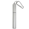 Personalised Collapsible Reusable Drinking Straw - Silver